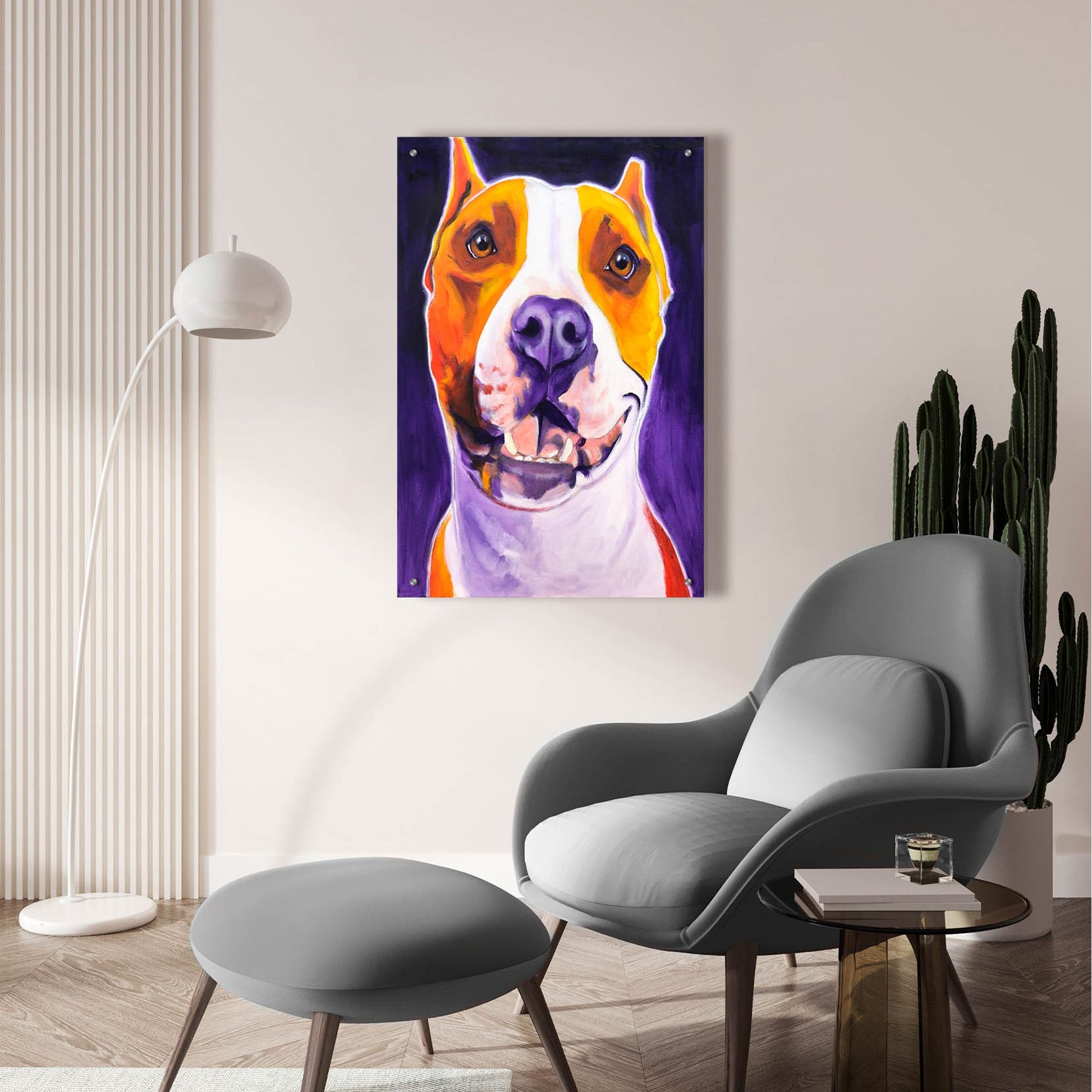 Epic Art 'Pit Bull - Rexy2 by Dawg Painter, Acrylic Glass Wall Art,24x36