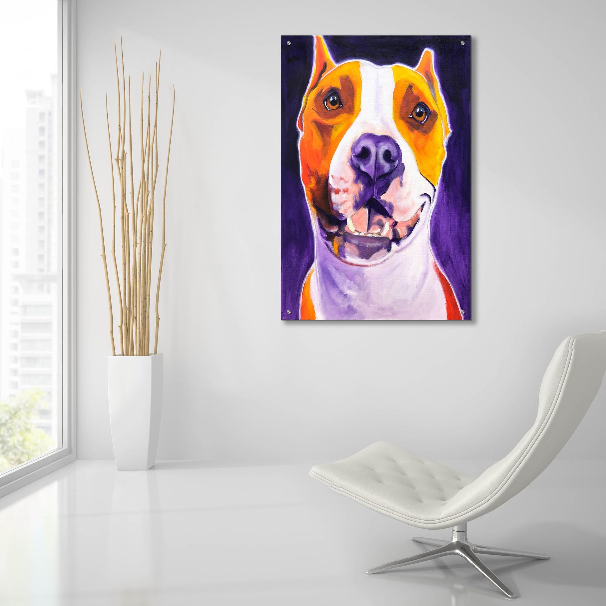 Epic Art 'Pit Bull - Rexy2 by Dawg Painter, Acrylic Glass Wall Art,24x36