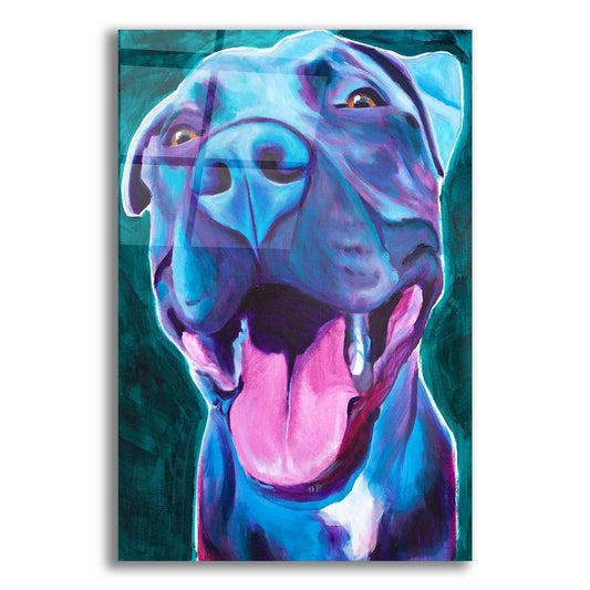 Epic Art 'Pit Bull - Sky Blue2 by Dawg Painter, Acrylic Glass Wall Art