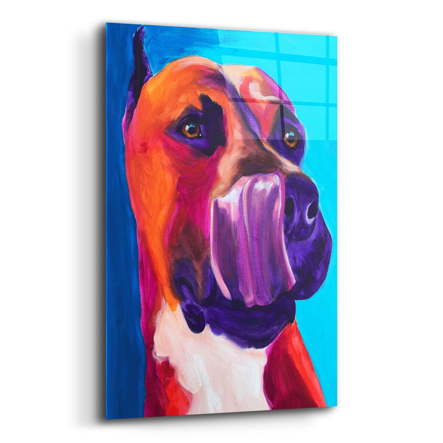 Epic Art 'Pit Bull - Tasty2 by Dawg Painter, Acrylic Glass Wall Art,16x24