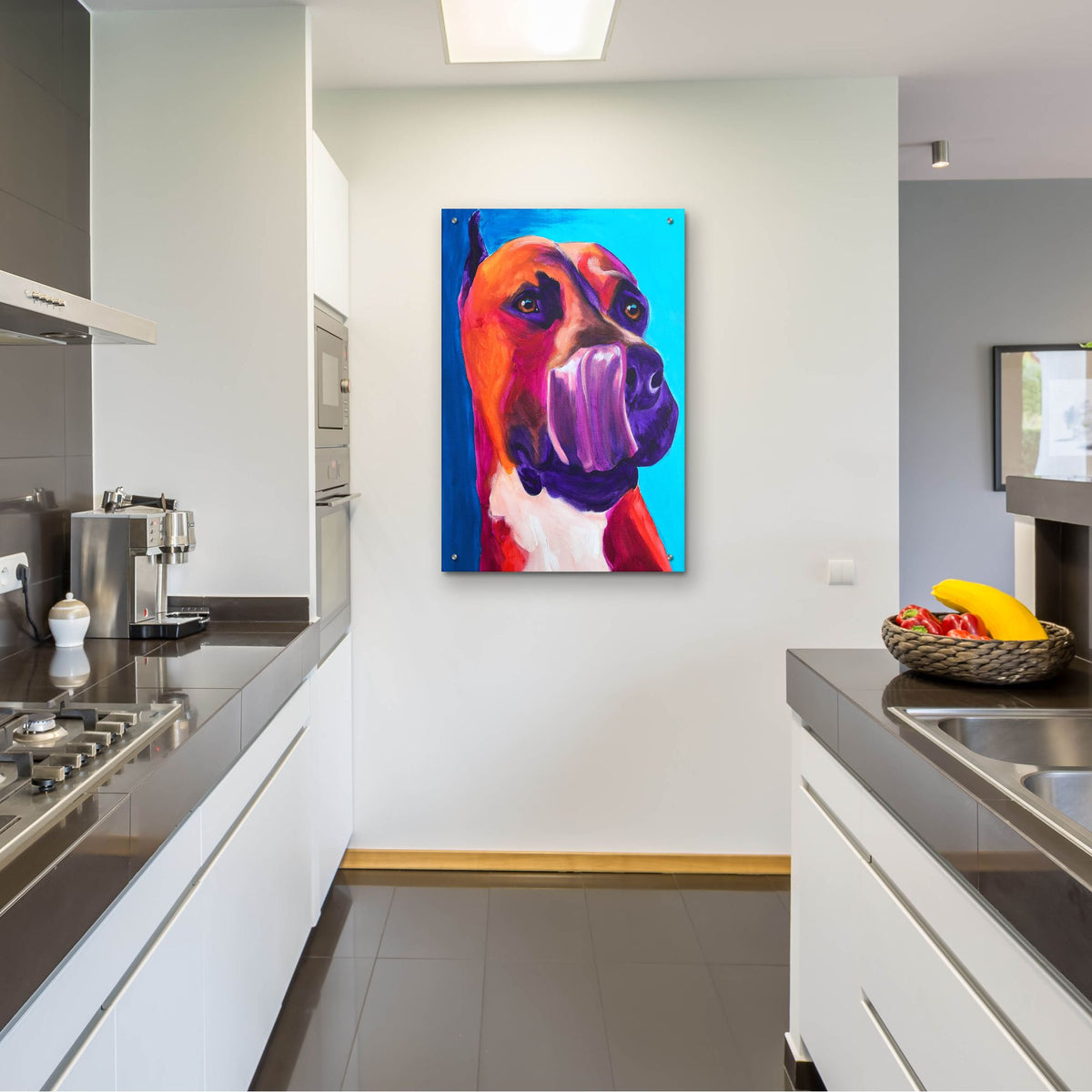 Epic Art 'Pit Bull - Tasty2 by Dawg Painter, Acrylic Glass Wall Art,24x36