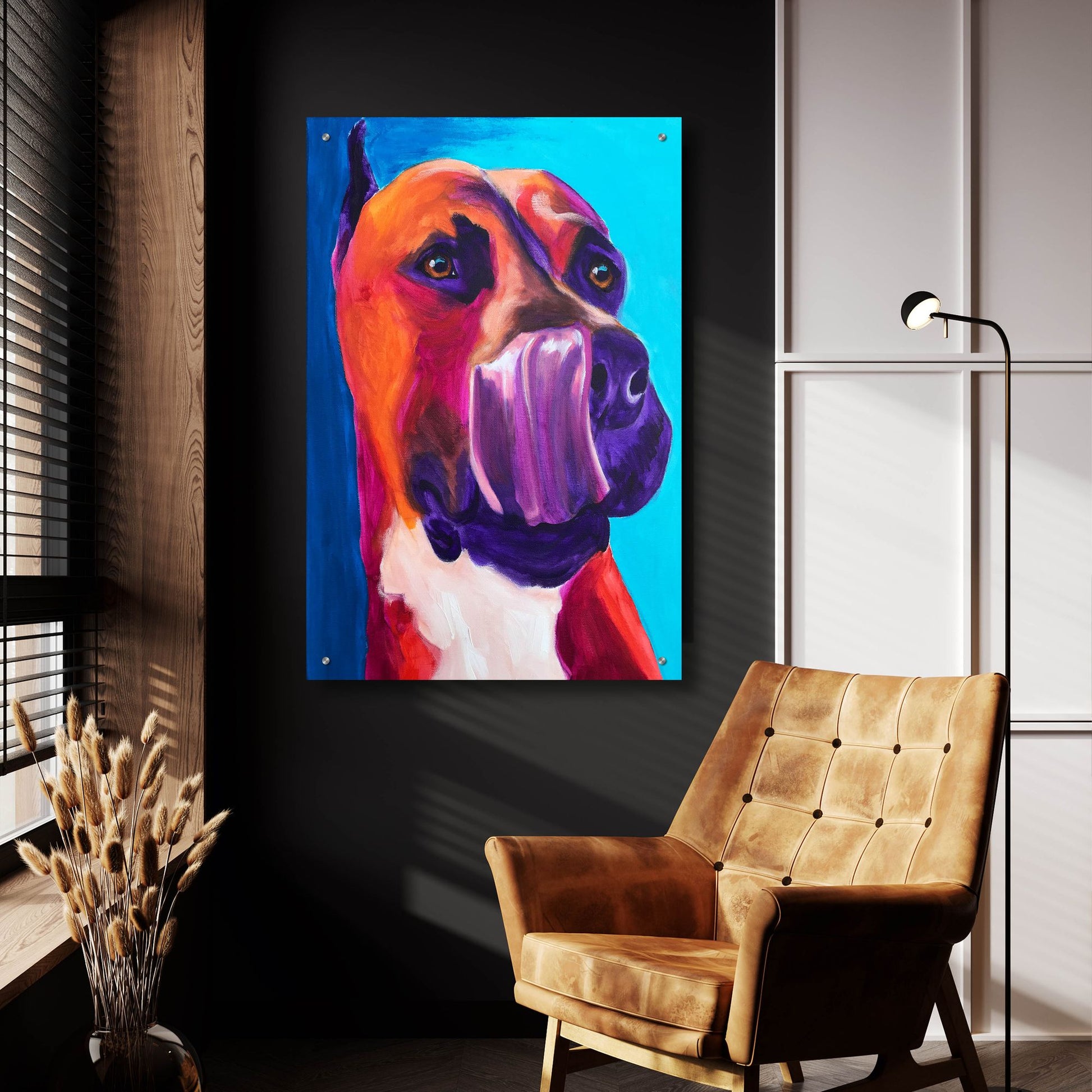 Epic Art 'Pit Bull - Tasty2 by Dawg Painter, Acrylic Glass Wall Art,24x36
