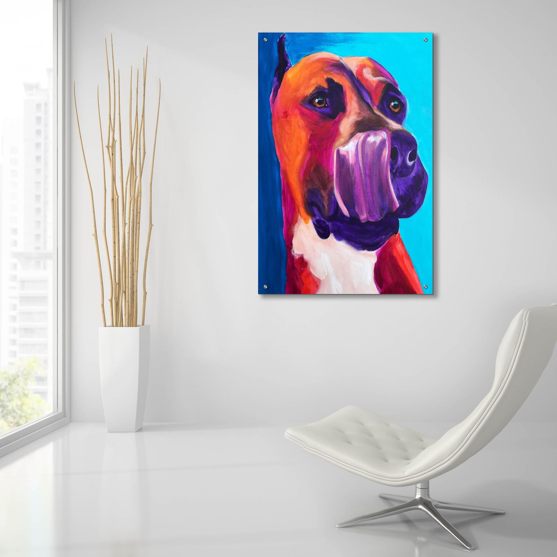 Epic Art 'Pit Bull - Tasty2 by Dawg Painter, Acrylic Glass Wall Art,24x36