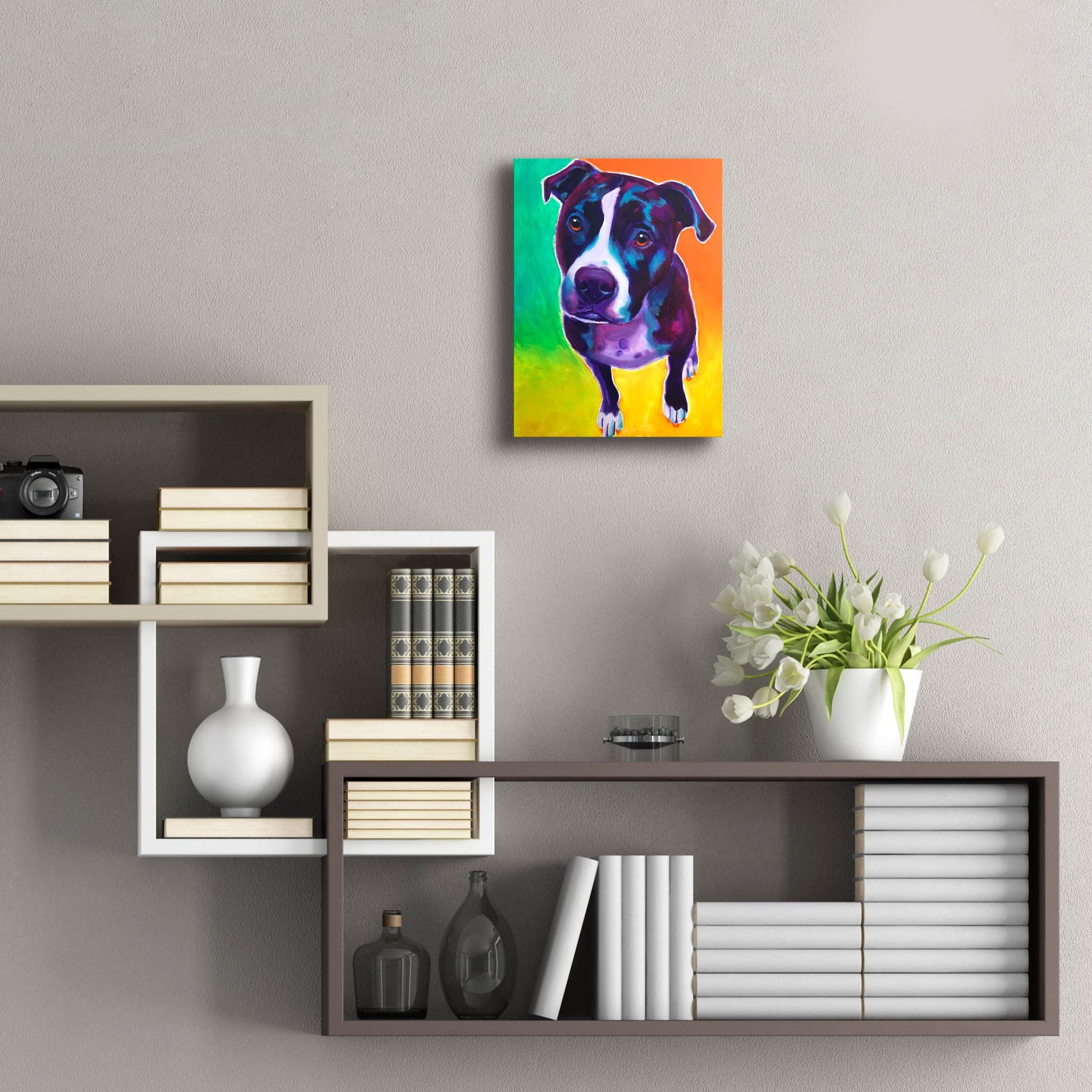 Epic Art 'Pit Bull - Truman2 by Dawg Painter, Acrylic Glass Wall Art,12x16