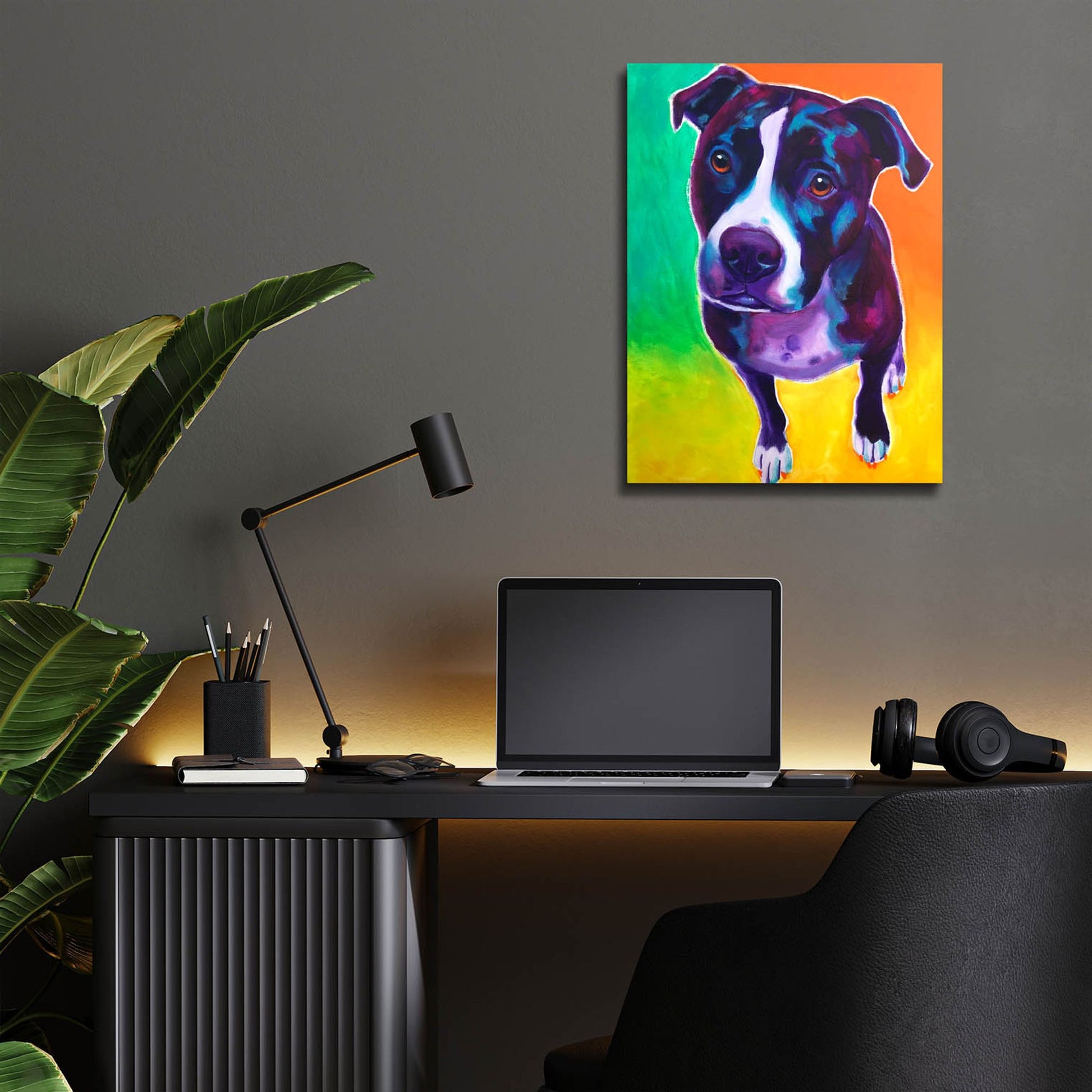 Epic Art 'Pit Bull - Truman2 by Dawg Painter, Acrylic Glass Wall Art,12x16