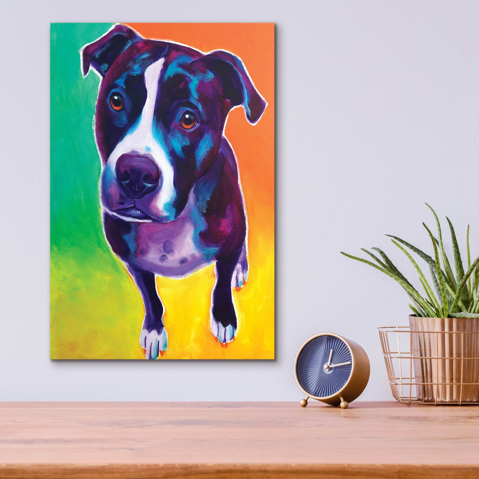 Epic Art 'Pit Bull - Truman2 by Dawg Painter, Acrylic Glass Wall Art,12x16