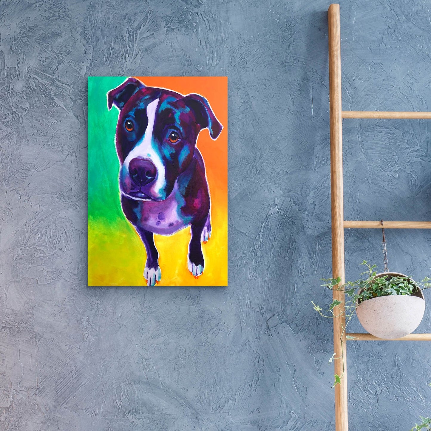 Epic Art 'Pit Bull - Truman2 by Dawg Painter, Acrylic Glass Wall Art,16x24