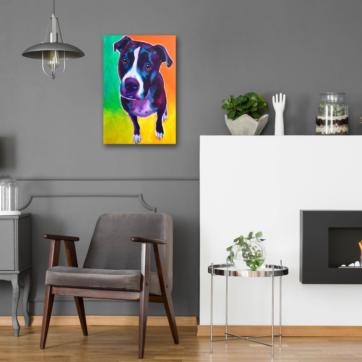 Epic Art 'Pit Bull - Truman2 by Dawg Painter, Acrylic Glass Wall Art,16x24