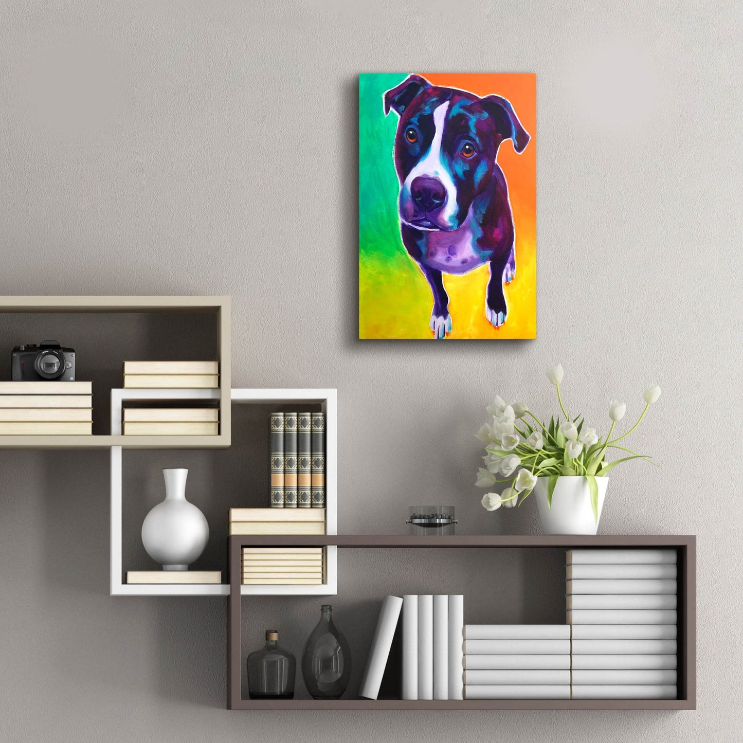 Epic Art 'Pit Bull - Truman2 by Dawg Painter, Acrylic Glass Wall Art,16x24