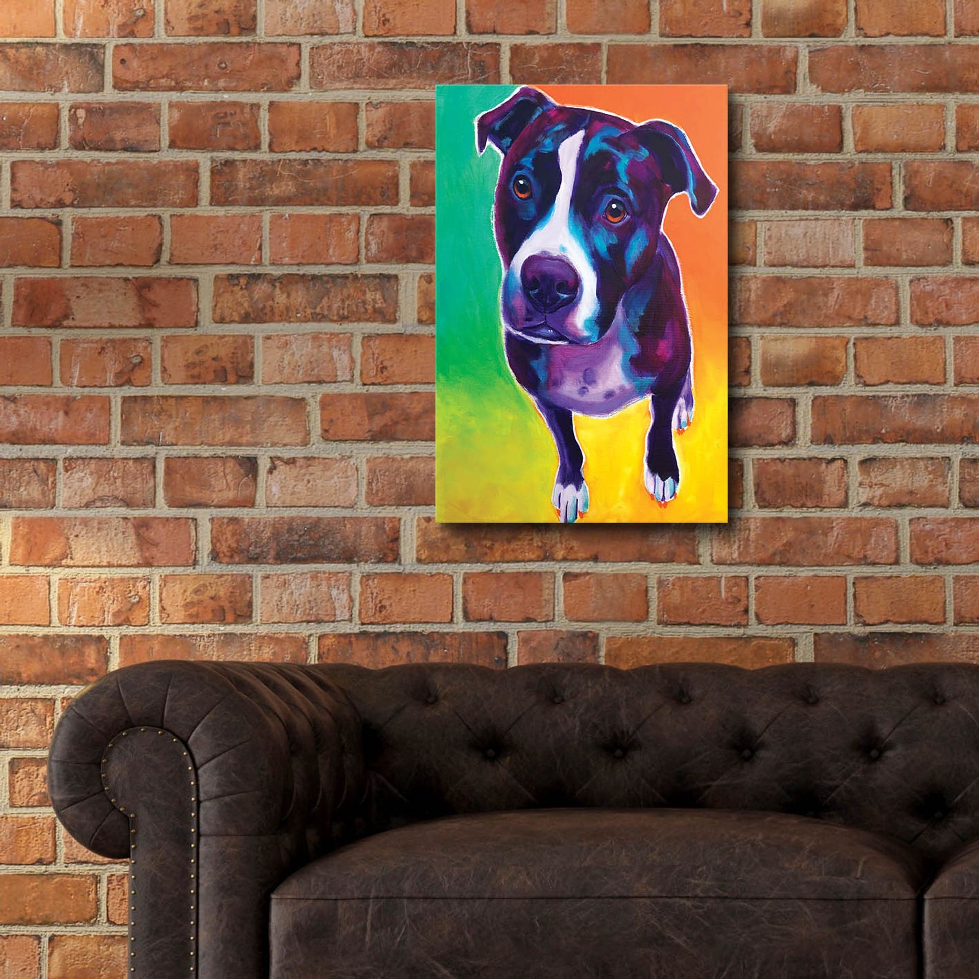 Epic Art 'Pit Bull - Truman2 by Dawg Painter, Acrylic Glass Wall Art,16x24