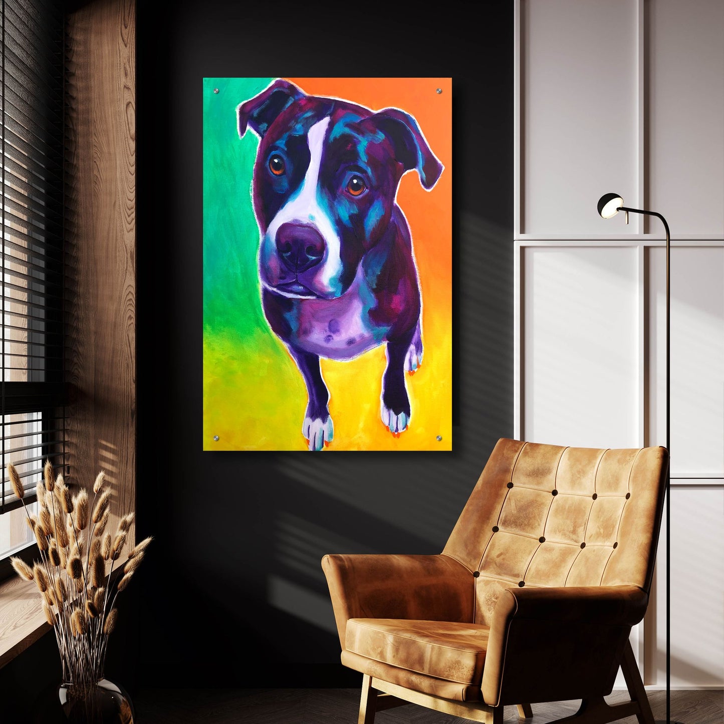 Epic Art 'Pit Bull - Truman2 by Dawg Painter, Acrylic Glass Wall Art,24x36