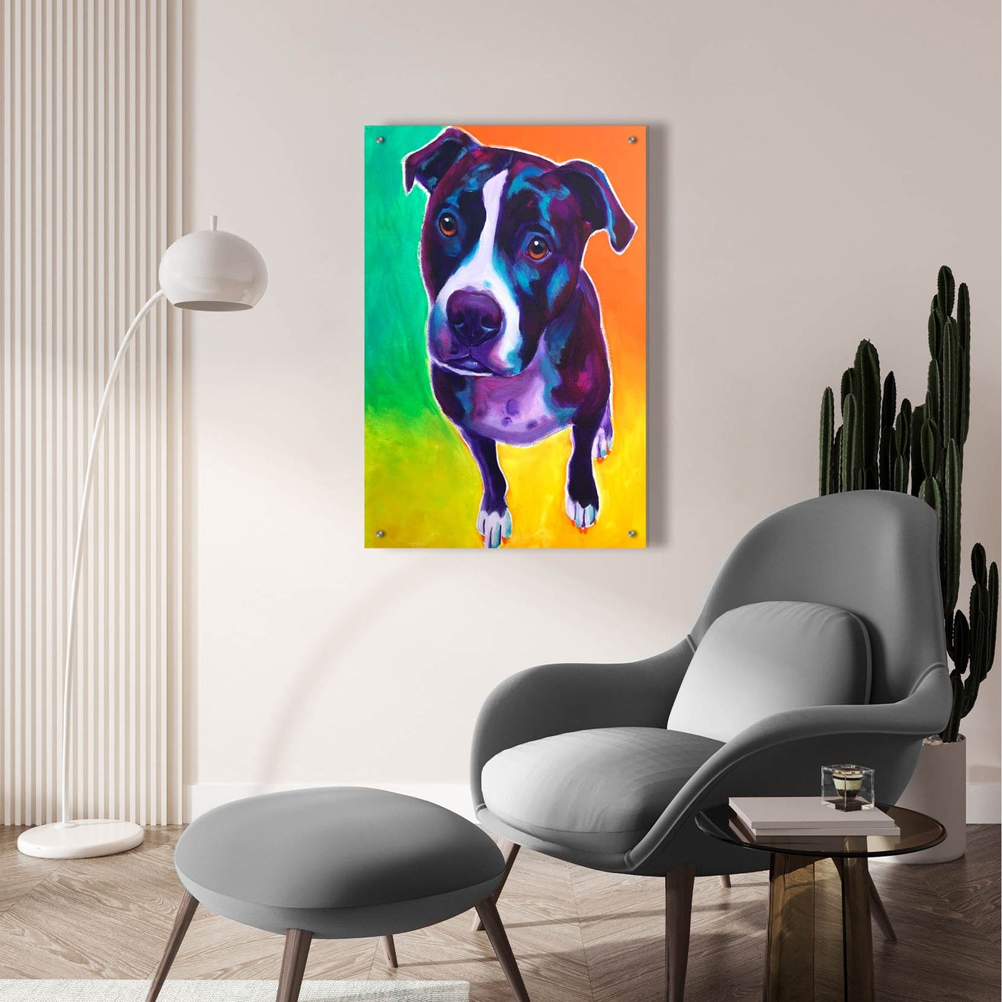 Epic Art 'Pit Bull - Truman2 by Dawg Painter, Acrylic Glass Wall Art,24x36