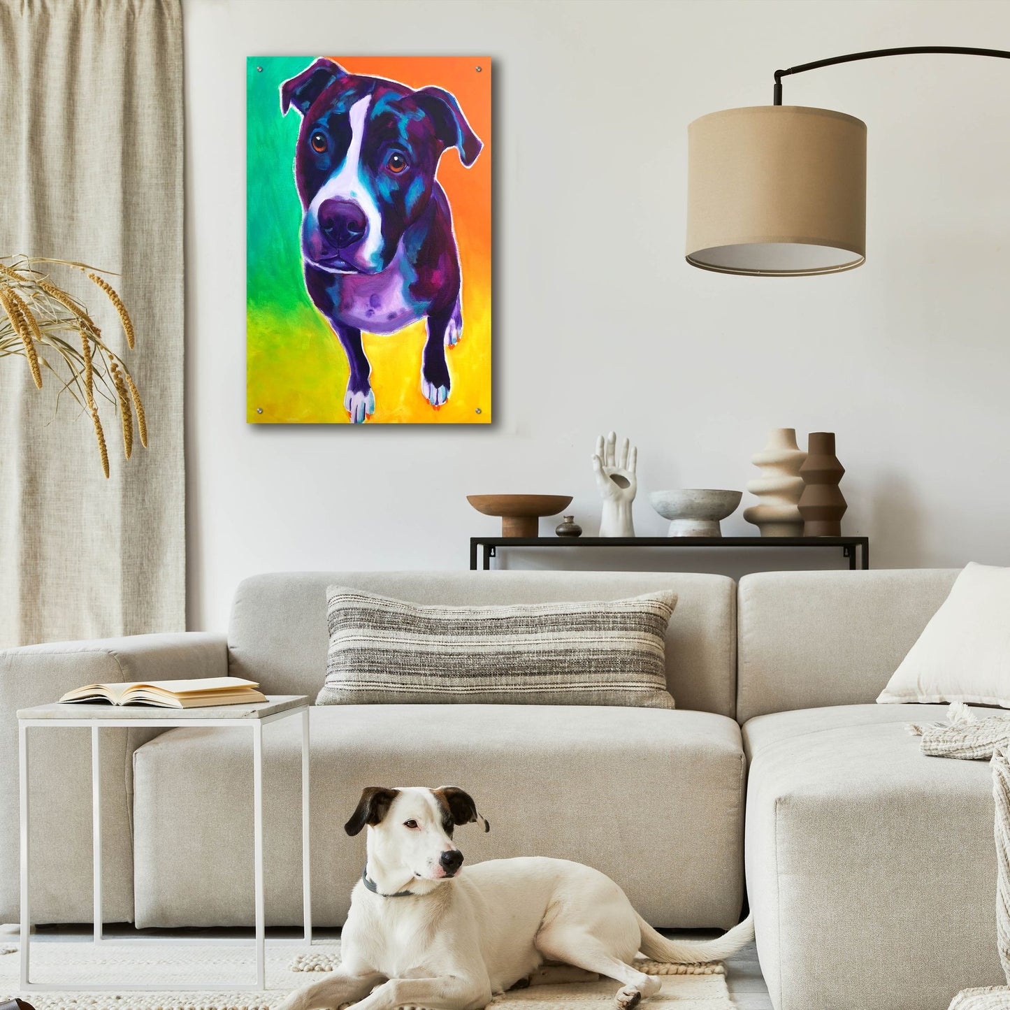 Epic Art 'Pit Bull - Truman2 by Dawg Painter, Acrylic Glass Wall Art,24x36