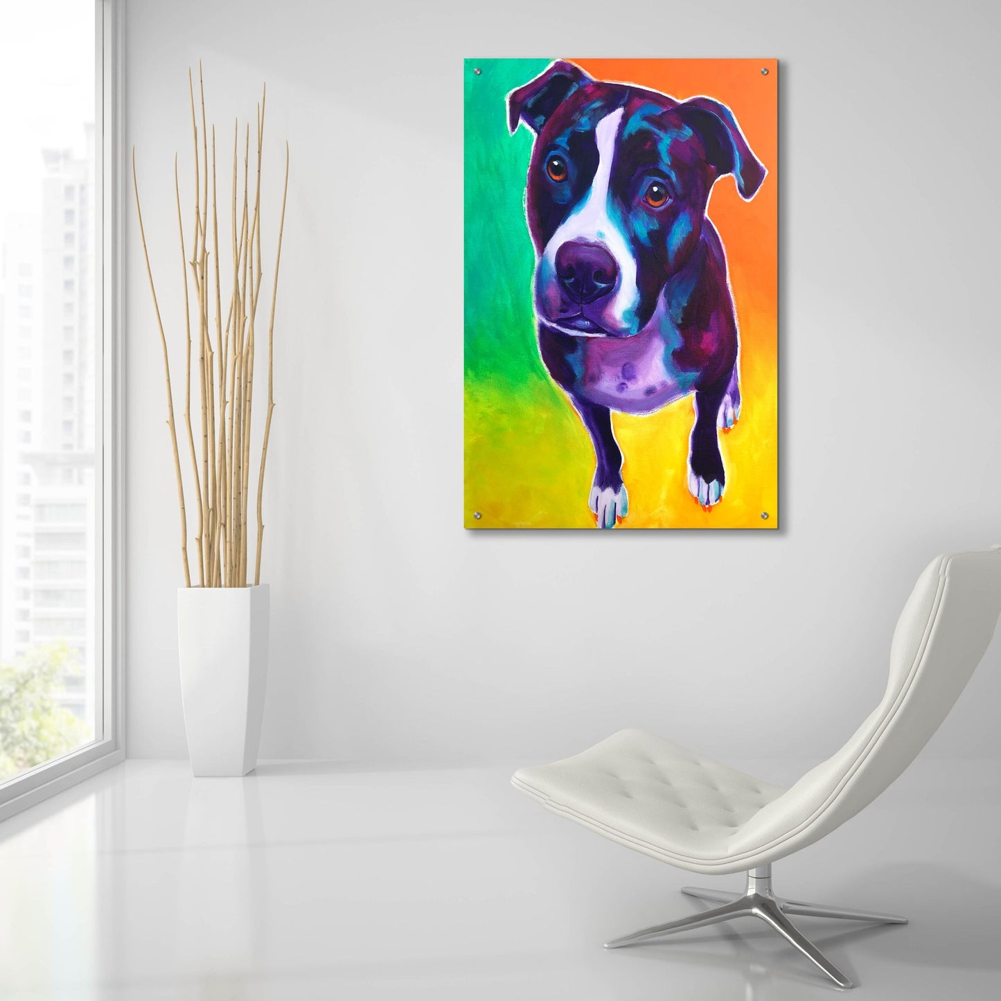 Epic Art 'Pit Bull - Truman2 by Dawg Painter, Acrylic Glass Wall Art,24x36