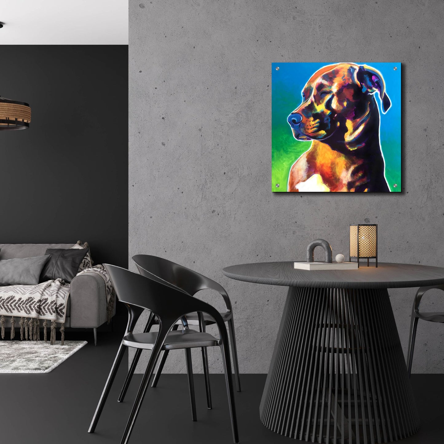 Epic Art 'Pit Bull - Twyla2 by Dawg Painter, Acrylic Glass Wall Art,24x24