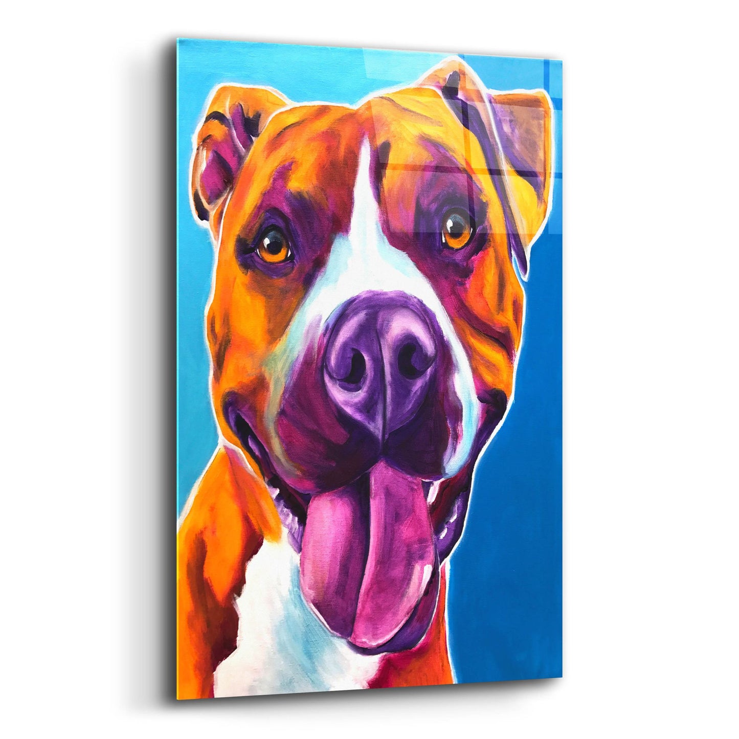 Epic Art 'Pit Bull - Yummy2 by Dawg Painter, Acrylic Glass Wall Art,12x16