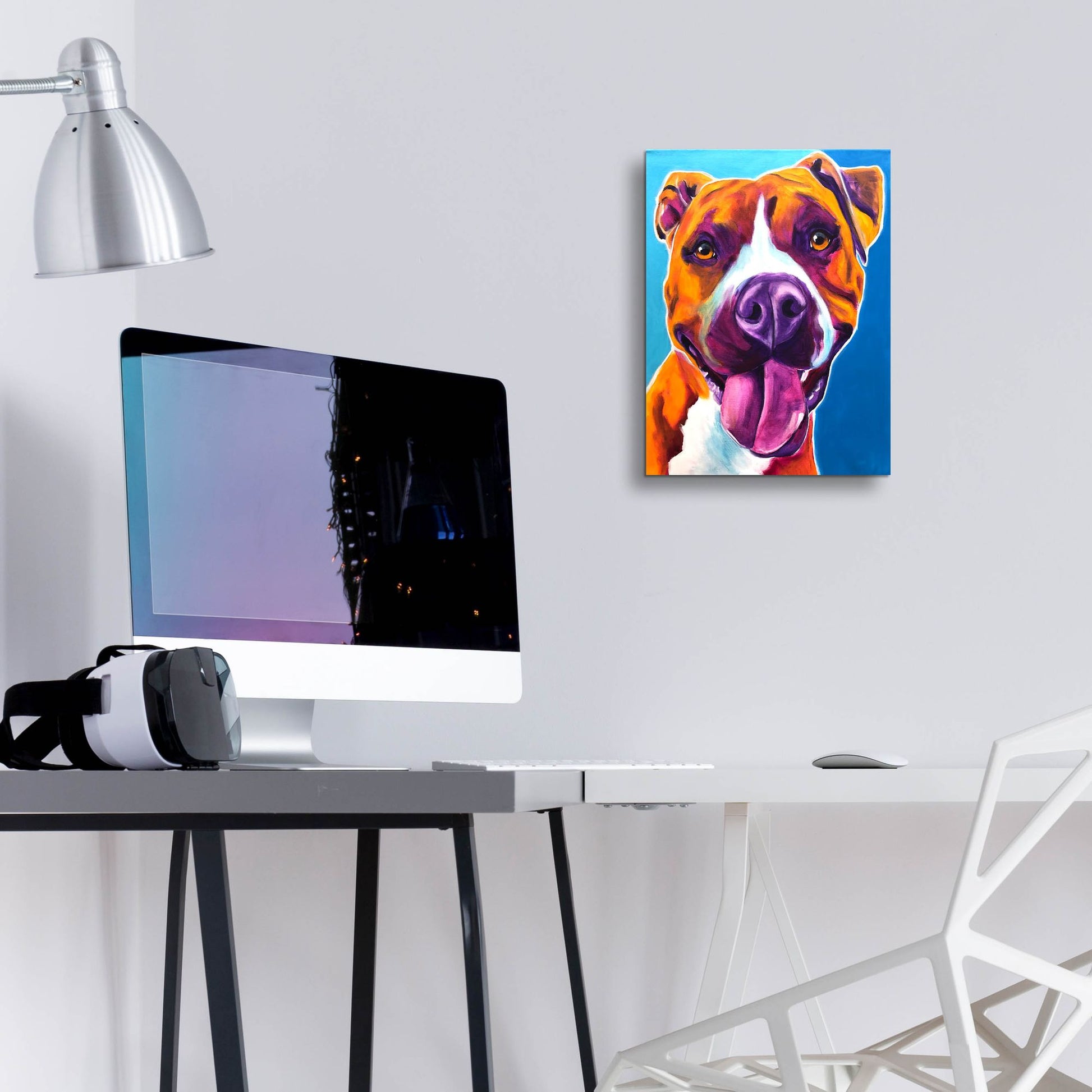 Epic Art 'Pit Bull - Yummy2 by Dawg Painter, Acrylic Glass Wall Art,12x16