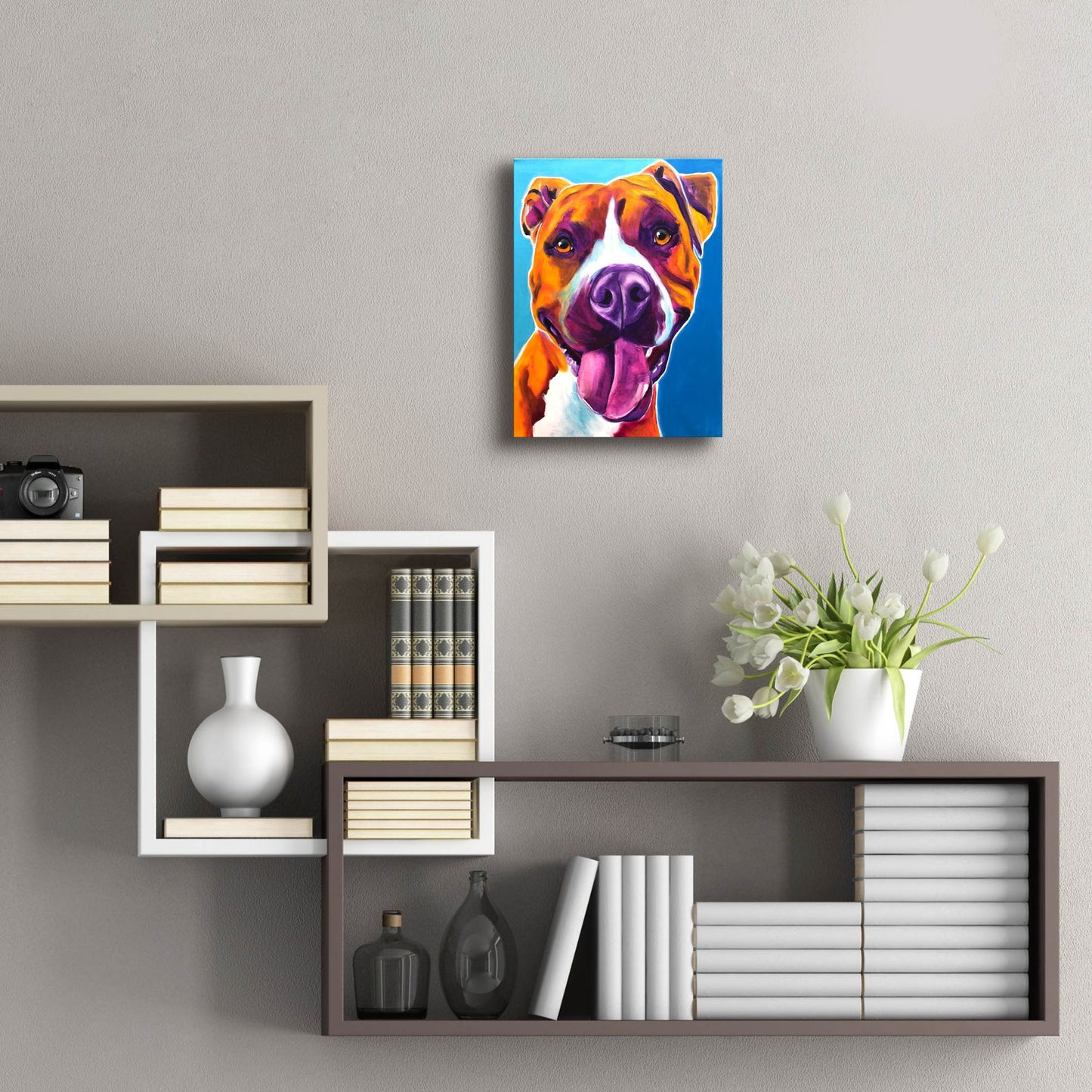 Epic Art 'Pit Bull - Yummy2 by Dawg Painter, Acrylic Glass Wall Art,12x16