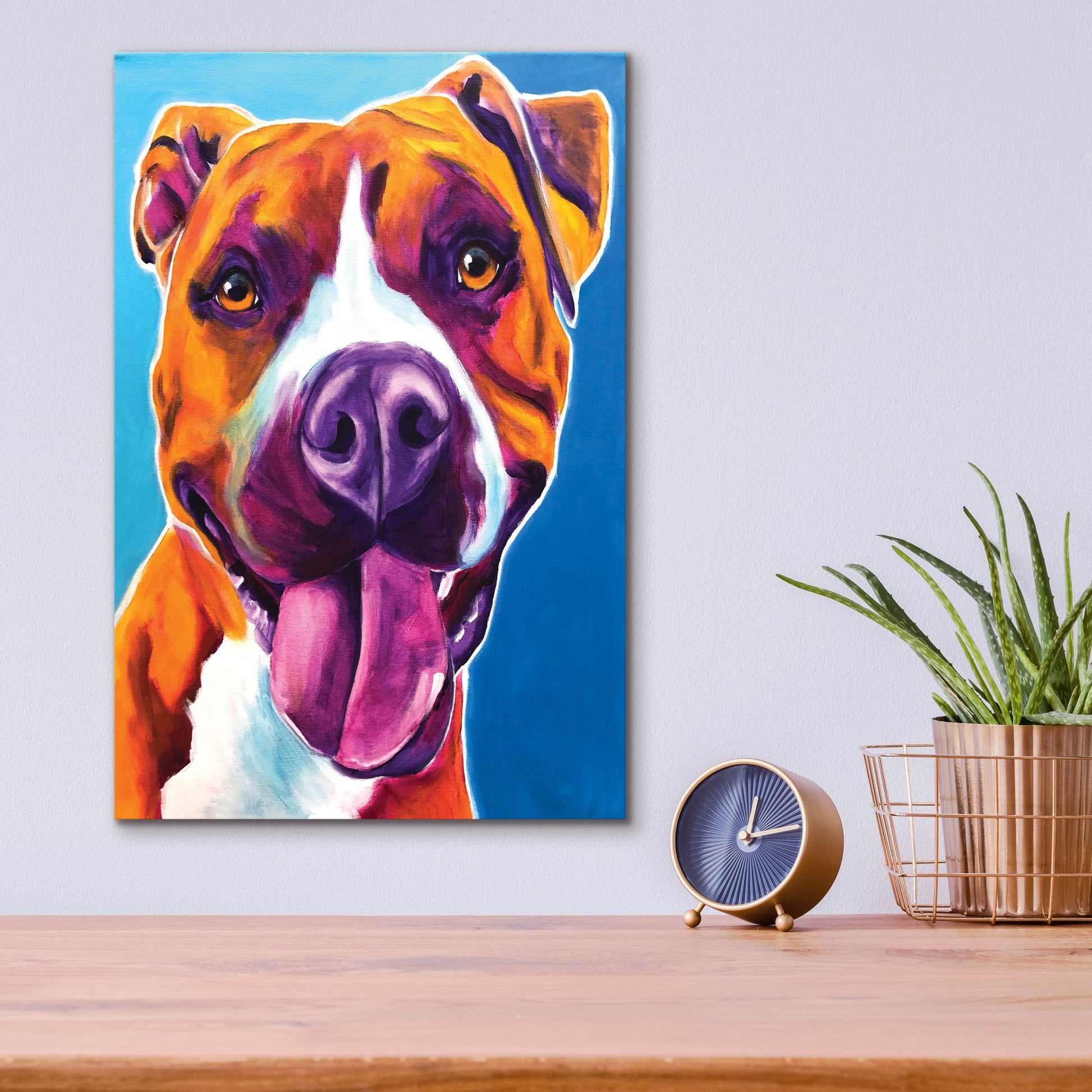 Epic Art 'Pit Bull - Yummy2 by Dawg Painter, Acrylic Glass Wall Art,12x16