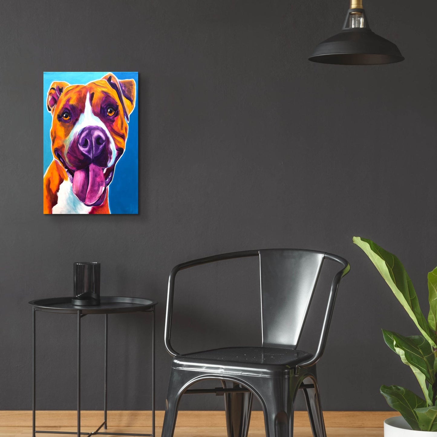 Epic Art 'Pit Bull - Yummy2 by Dawg Painter, Acrylic Glass Wall Art,16x24