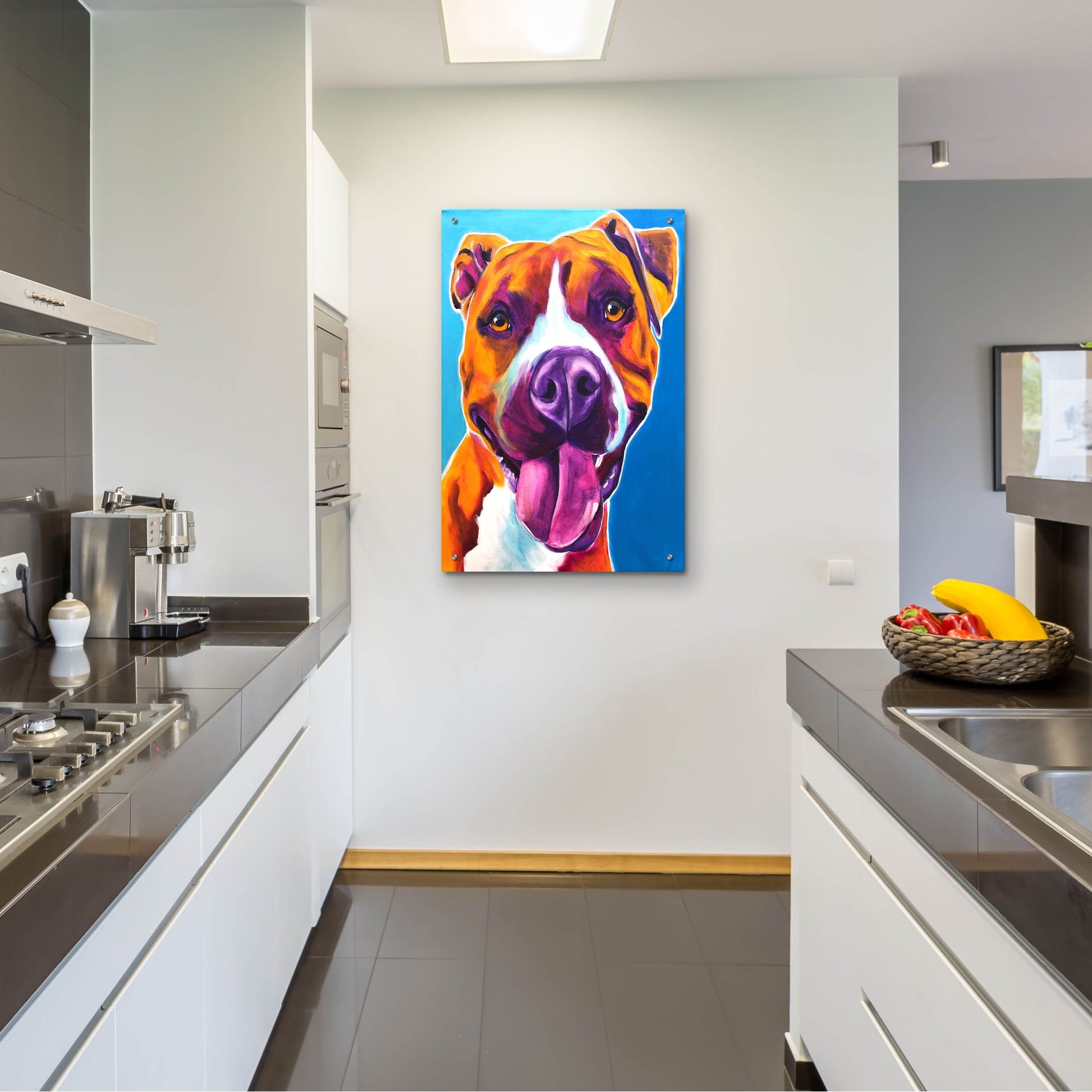 Epic Art 'Pit Bull - Yummy2 by Dawg Painter, Acrylic Glass Wall Art,24x36