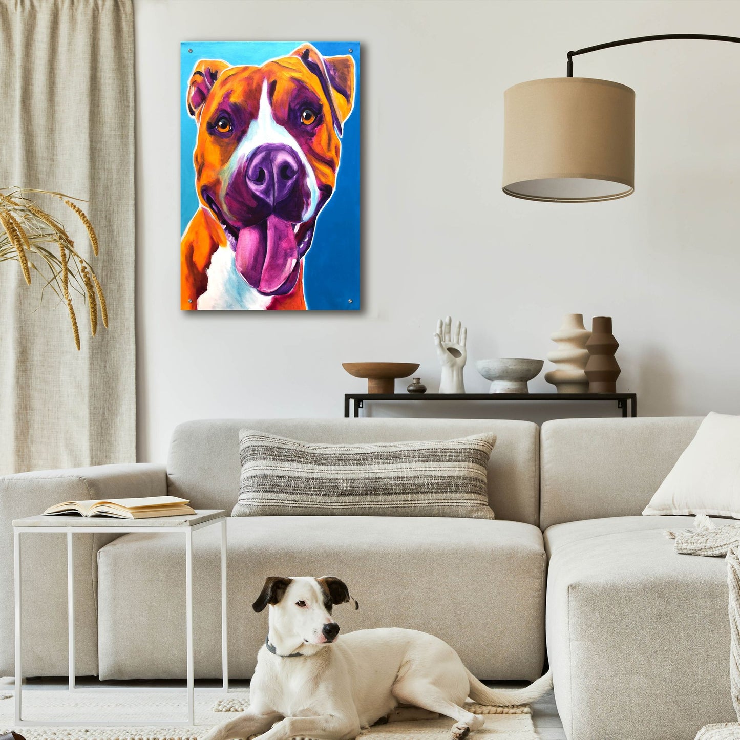 Epic Art 'Pit Bull - Yummy2 by Dawg Painter, Acrylic Glass Wall Art,24x36