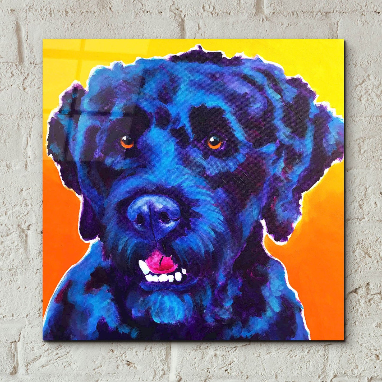 Epic Art 'Portuguese Water Dog - Banks2 by Dawg Painter, Acrylic Glass Wall Art,12x12