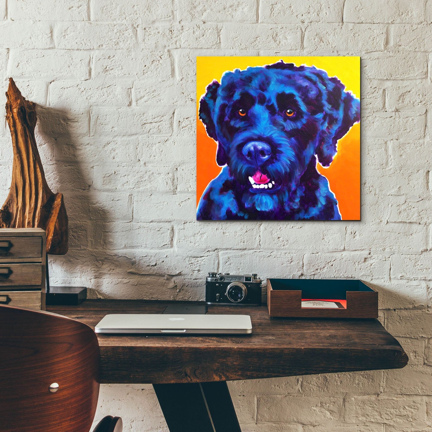 Epic Art 'Portuguese Water Dog - Banks2 by Dawg Painter, Acrylic Glass Wall Art,12x12