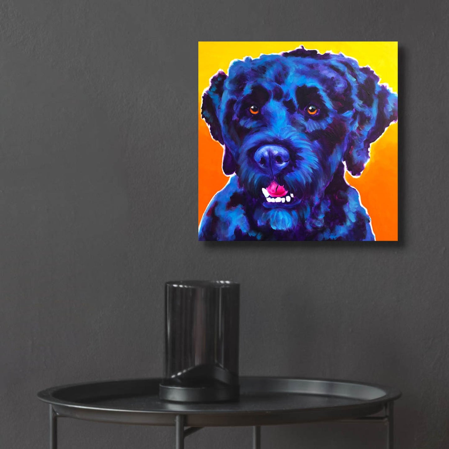 Epic Art 'Portuguese Water Dog - Banks2 by Dawg Painter, Acrylic Glass Wall Art,12x12