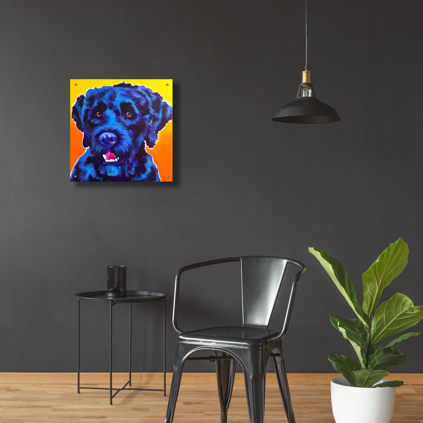 Epic Art 'Portuguese Water Dog - Banks2 by Dawg Painter, Acrylic Glass Wall Art,24x24