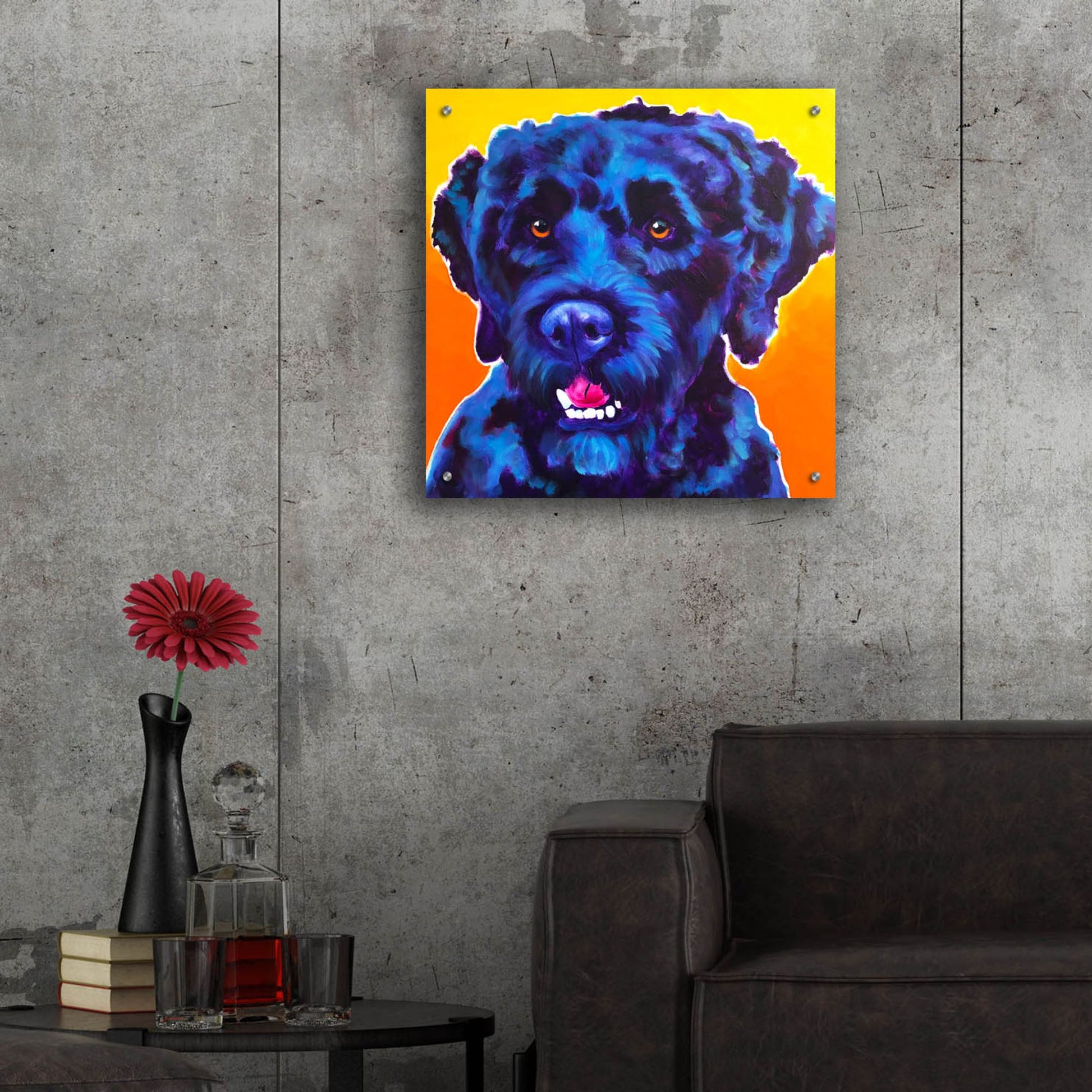 Epic Art 'Portuguese Water Dog - Banks2 by Dawg Painter, Acrylic Glass Wall Art,24x24