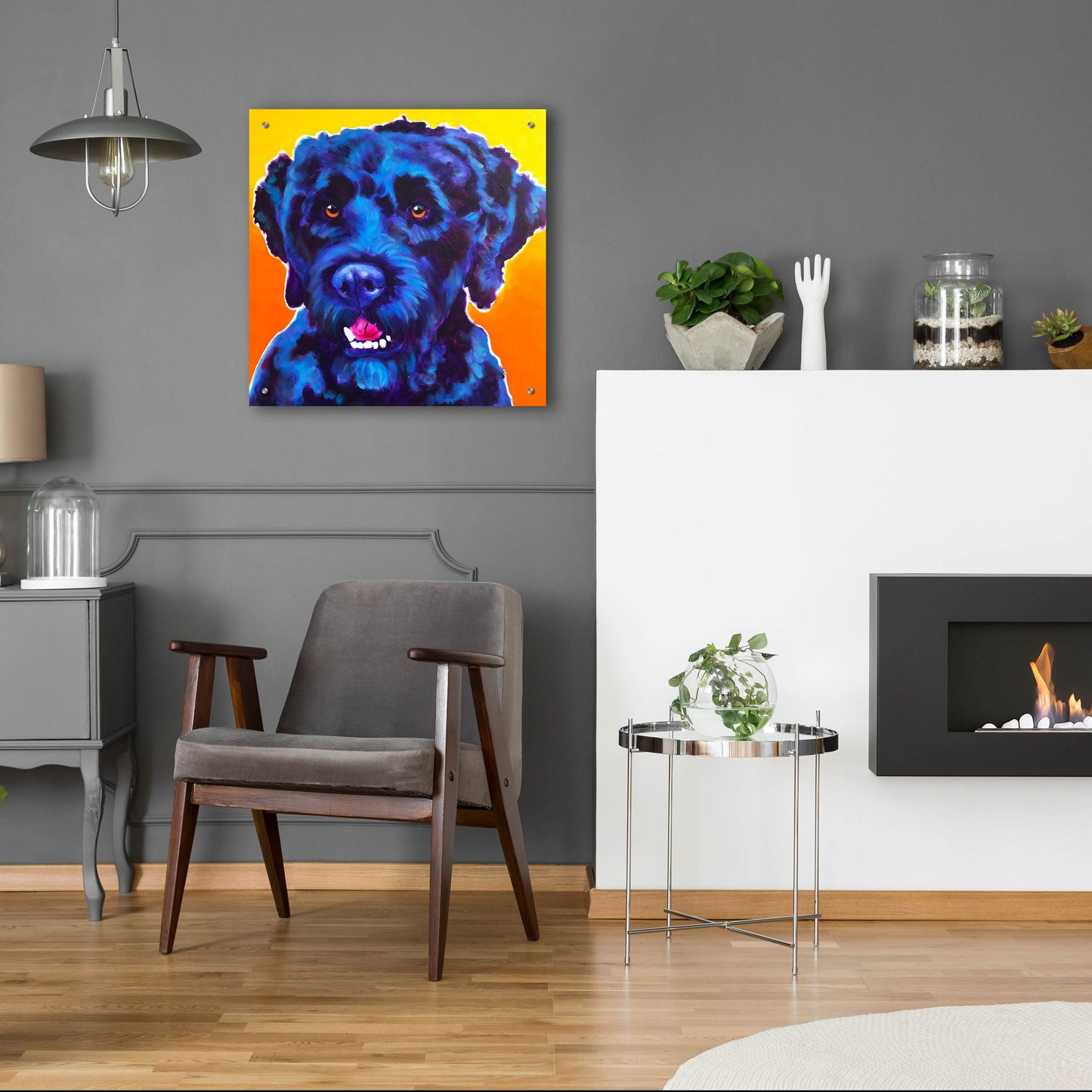 Epic Art 'Portuguese Water Dog - Banks2 by Dawg Painter, Acrylic Glass Wall Art,24x24