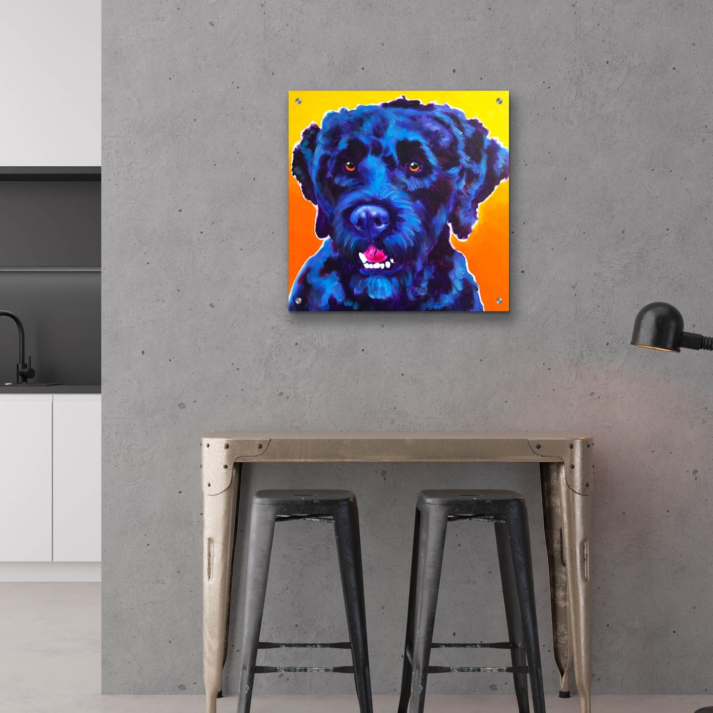 Epic Art 'Portuguese Water Dog - Banks2 by Dawg Painter, Acrylic Glass Wall Art,24x24