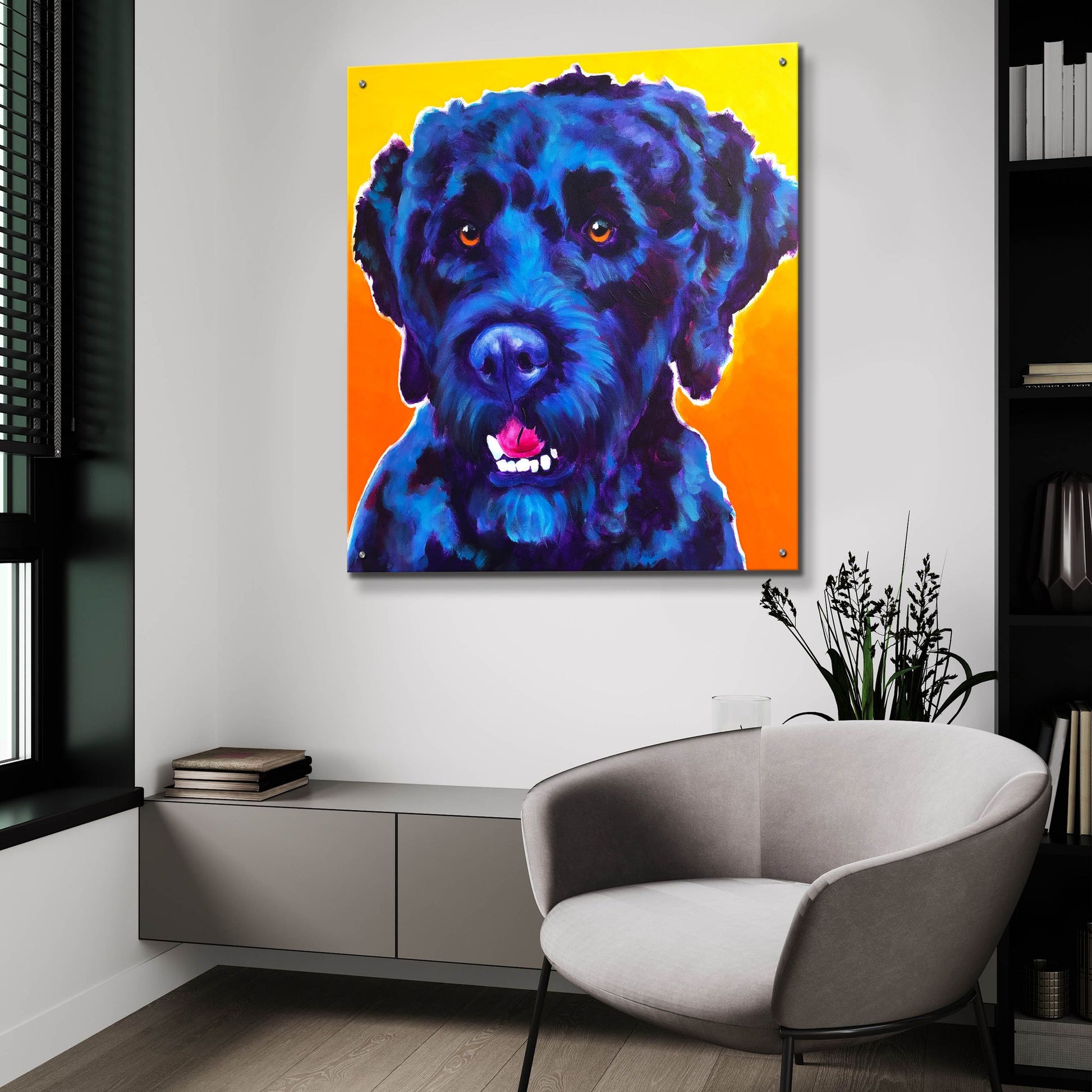 Epic Art 'Portuguese Water Dog - Banks2 by Dawg Painter, Acrylic Glass Wall Art,36x36