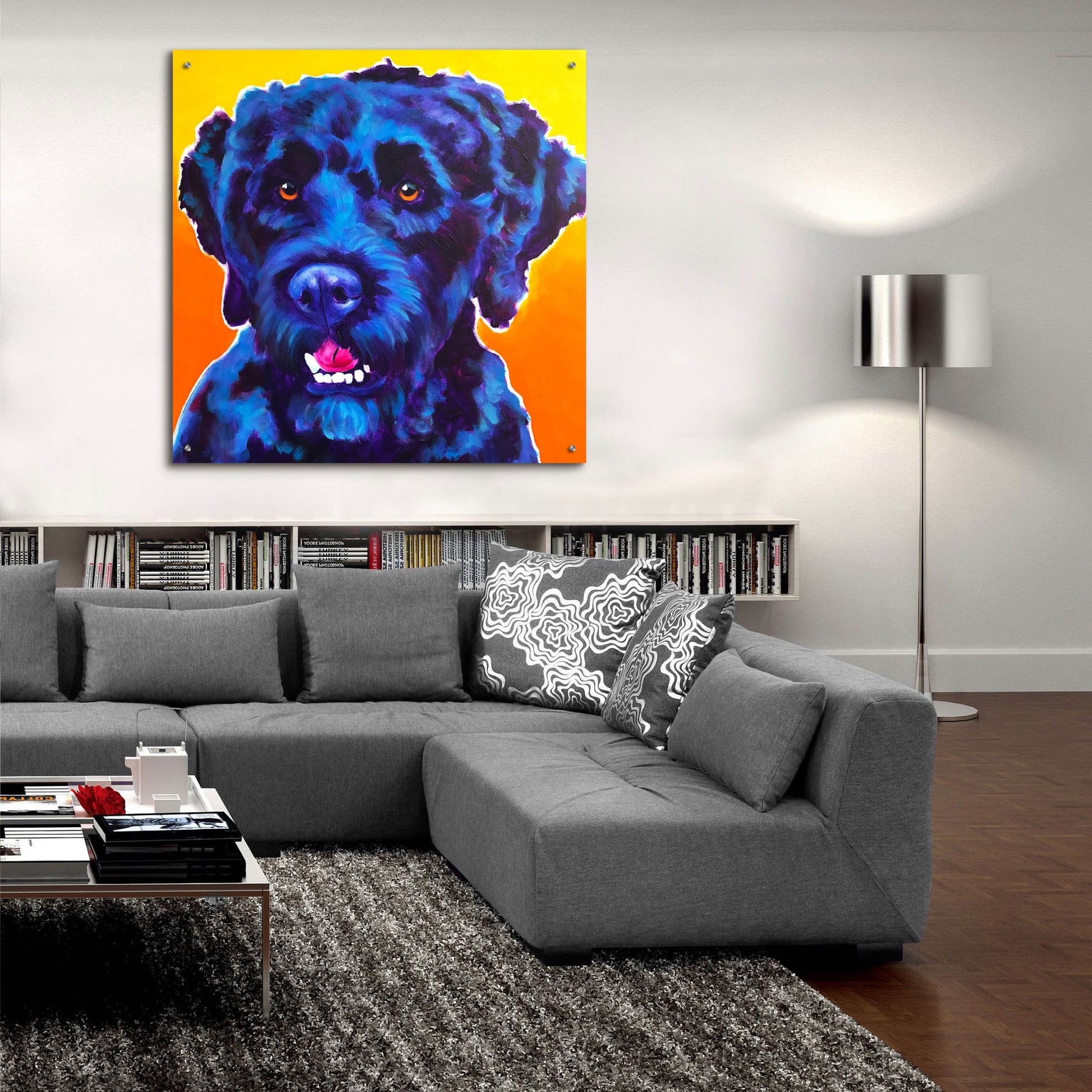 Epic Art 'Portuguese Water Dog - Banks2 by Dawg Painter, Acrylic Glass Wall Art,36x36