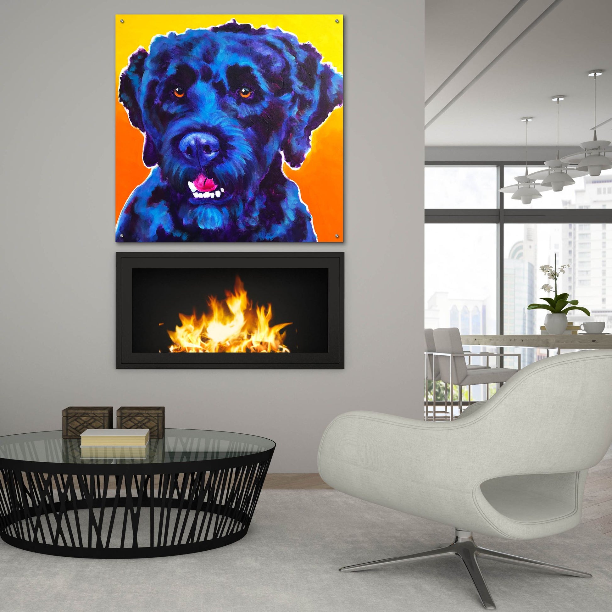 Epic Art 'Portuguese Water Dog - Banks2 by Dawg Painter, Acrylic Glass Wall Art,36x36