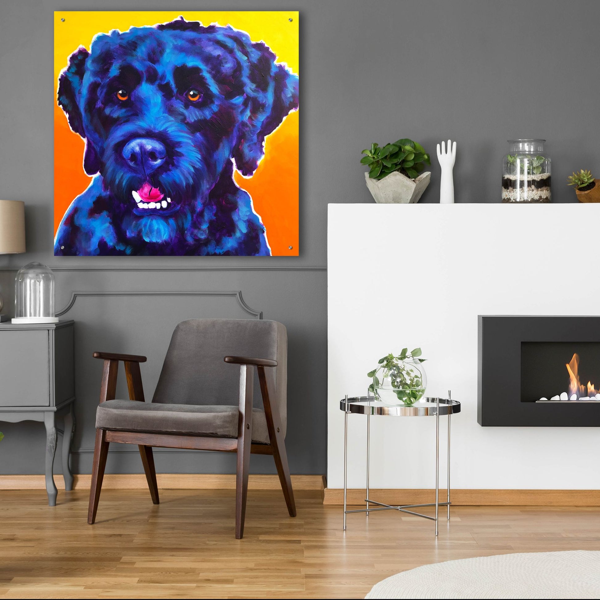 Epic Art 'Portuguese Water Dog - Banks2 by Dawg Painter, Acrylic Glass Wall Art,36x36