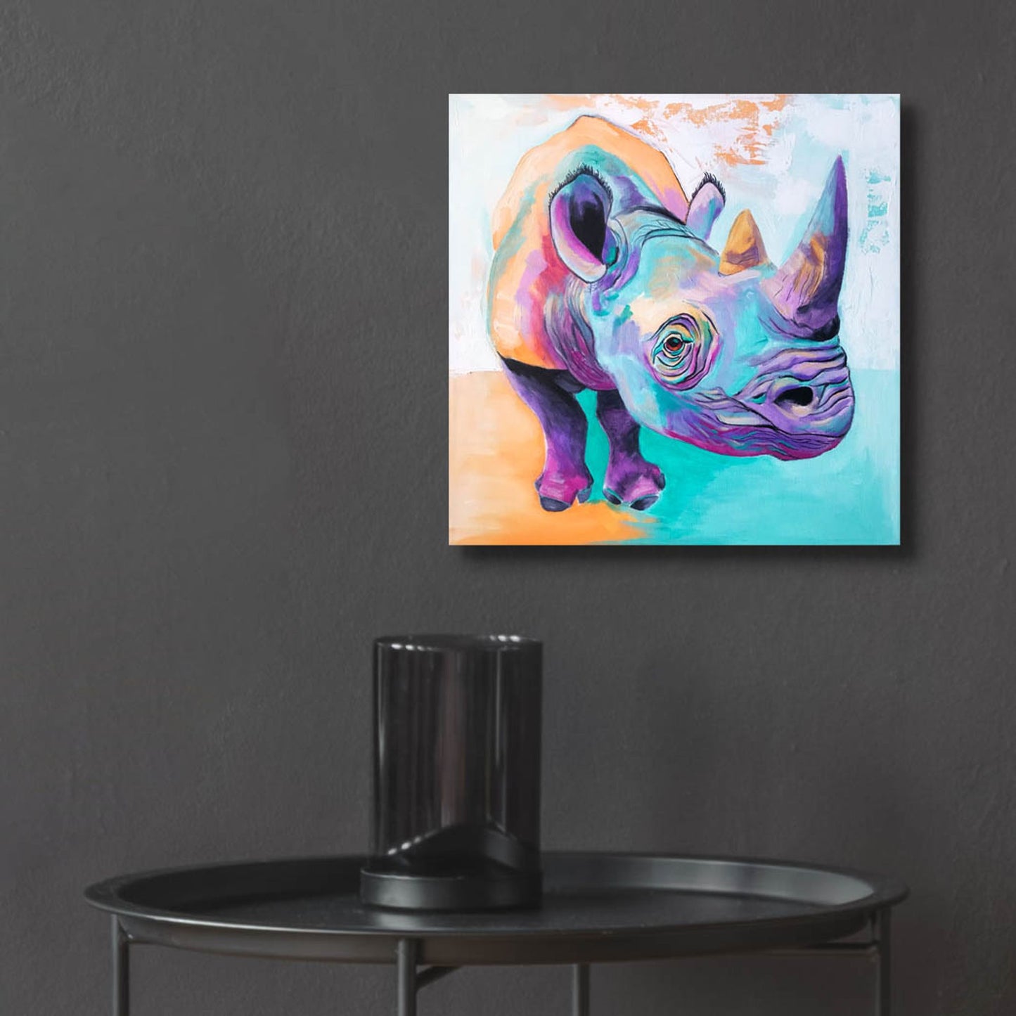 Epic Art 'Rhino - Fi2 by Dawg Painter, Acrylic Glass Wall Art,12x12