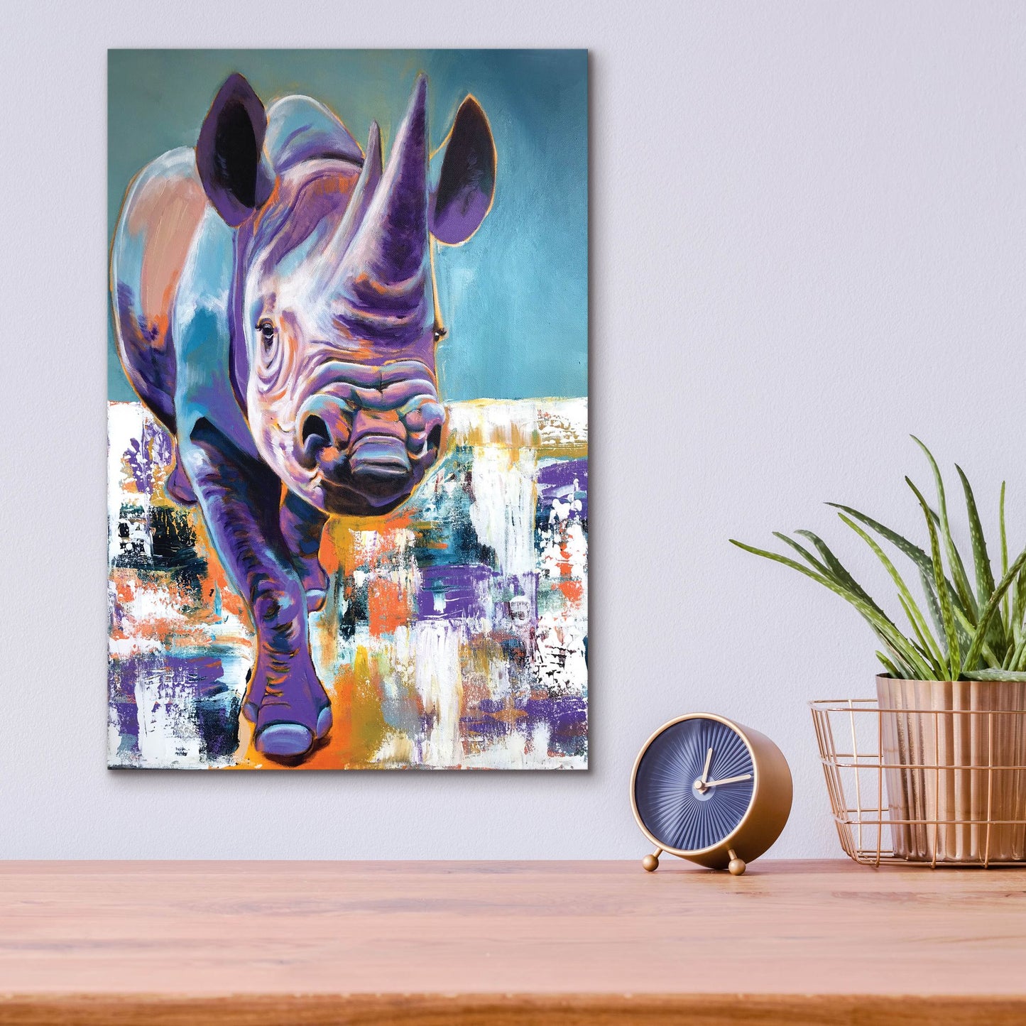 Epic Art 'Rhino - Mwaiseni2 by Dawg Painter, Acrylic Glass Wall Art,12x16