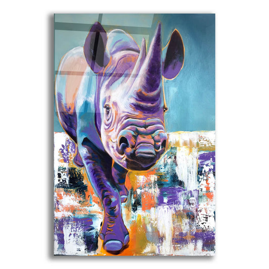 Epic Art 'Rhino - Mwaiseni2 by Dawg Painter, Acrylic Glass Wall Art