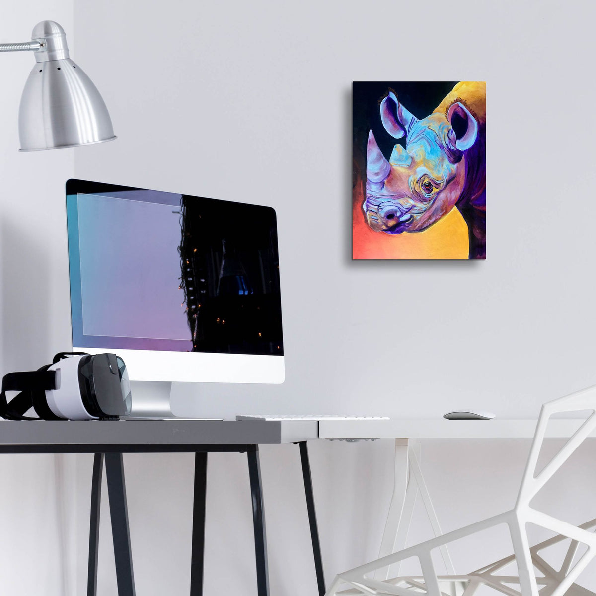 Epic Art 'Rhino - Suzi2 by Dawg Painter, Acrylic Glass Wall Art,12x16