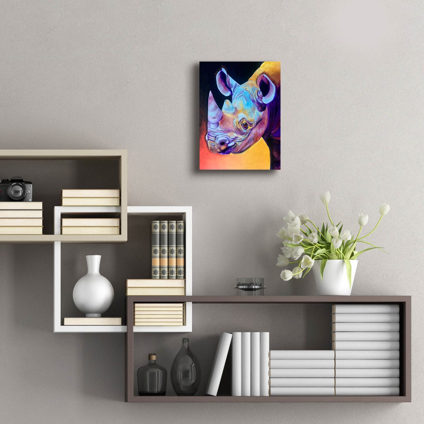 Epic Art 'Rhino - Suzi2 by Dawg Painter, Acrylic Glass Wall Art,12x16