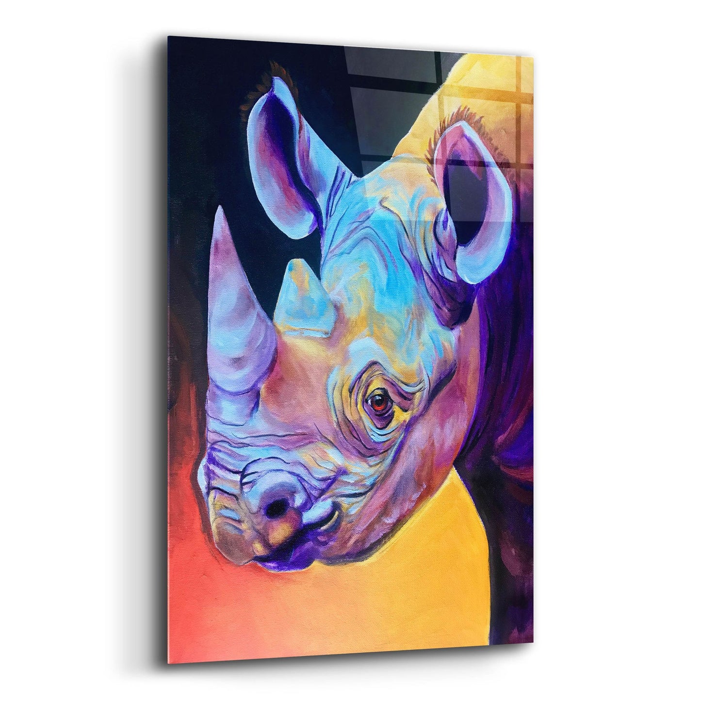 Epic Art 'Rhino - Suzi2 by Dawg Painter, Acrylic Glass Wall Art,16x24