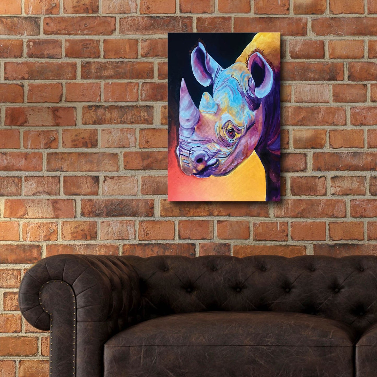 Epic Art 'Rhino - Suzi2 by Dawg Painter, Acrylic Glass Wall Art,16x24