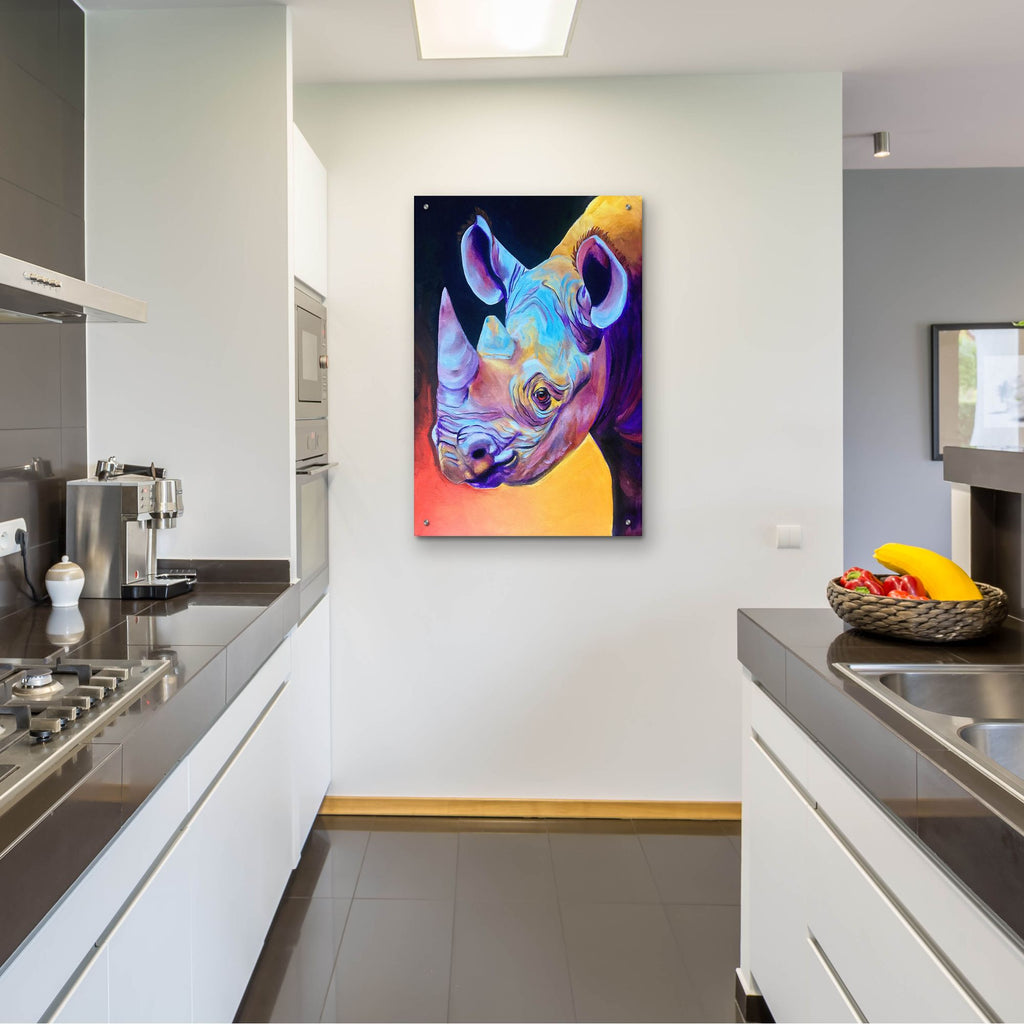 Epic Art 'Rhino - Suzi2 by Dawg Painter, Acrylic Glass Wall Art,24x36