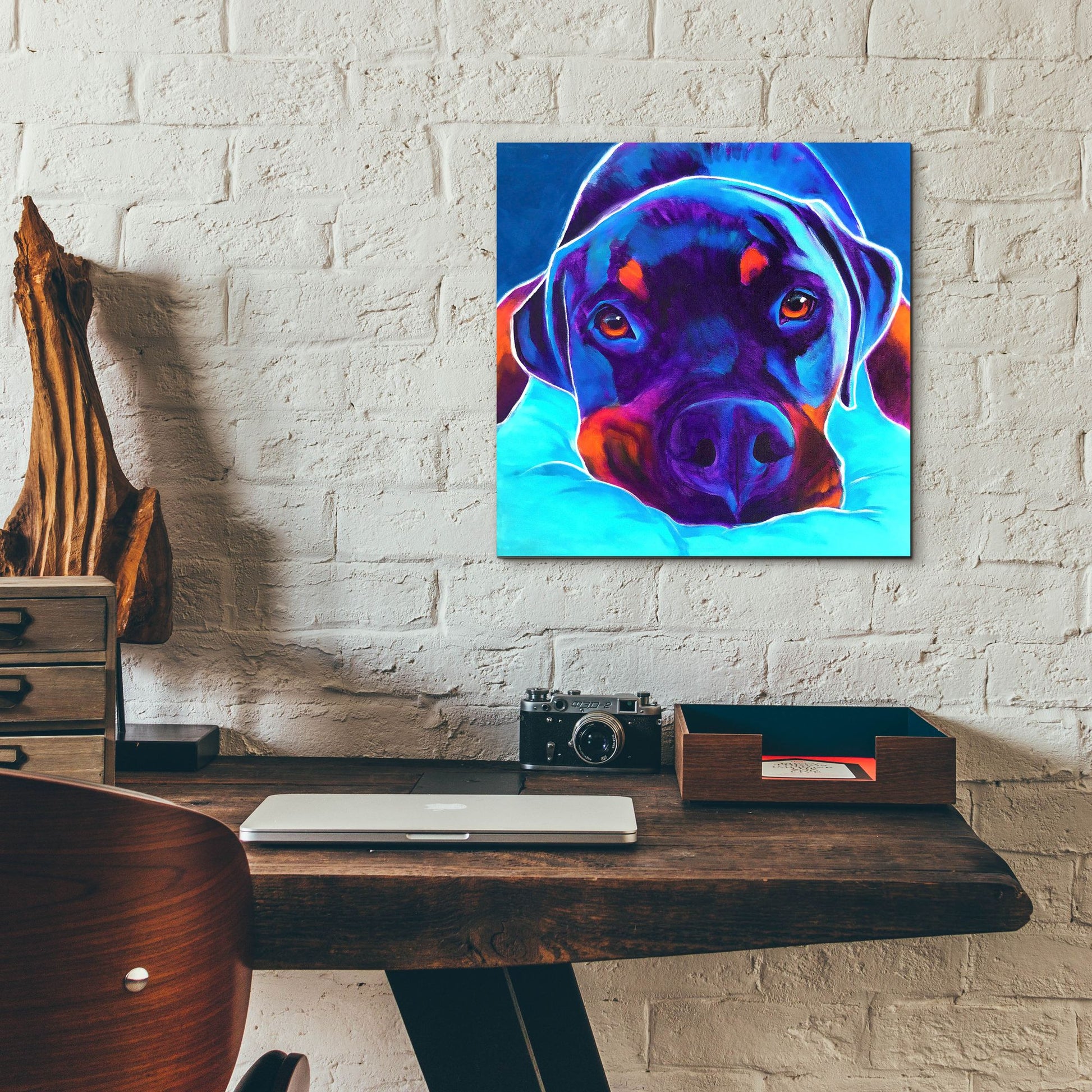 Epic Art 'Rottie - Dexter 22 by Dawg Painter, Acrylic Glass Wall Art,12x12