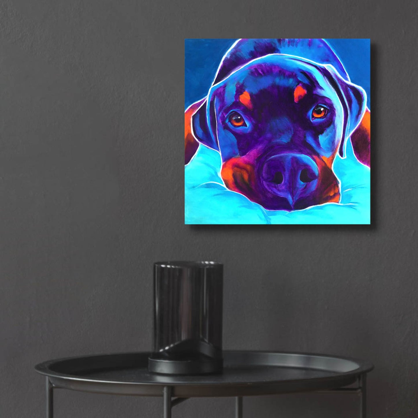 Epic Art 'Rottie - Dexter 22 by Dawg Painter, Acrylic Glass Wall Art,12x12