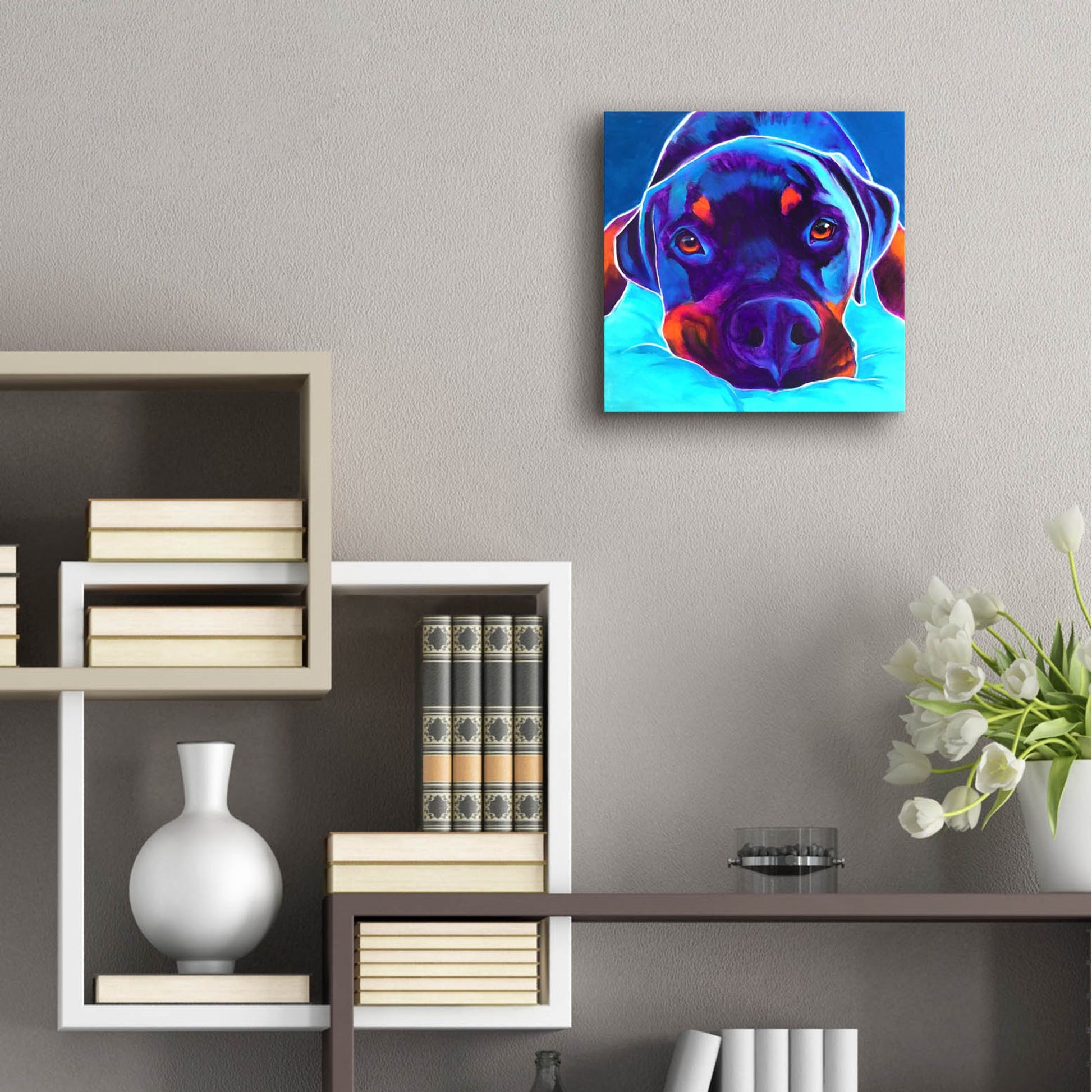 Epic Art 'Rottie - Dexter 22 by Dawg Painter, Acrylic Glass Wall Art,12x12