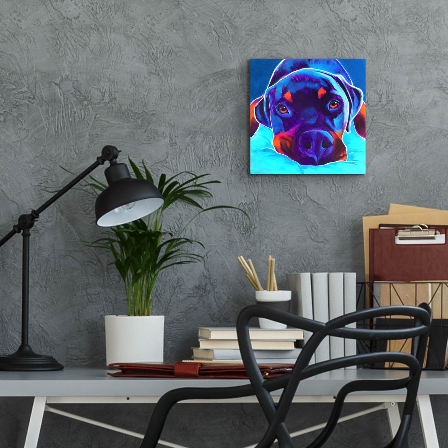 Epic Art 'Rottie - Dexter 22 by Dawg Painter, Acrylic Glass Wall Art,12x12