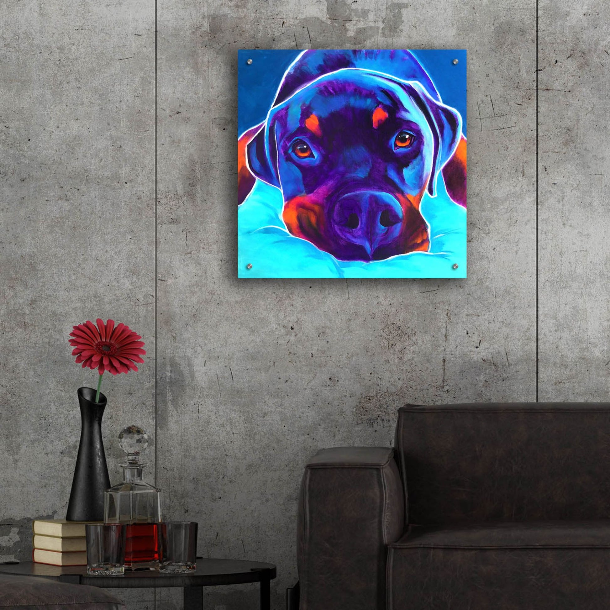 Epic Art 'Rottie - Dexter 22 by Dawg Painter, Acrylic Glass Wall Art,24x24